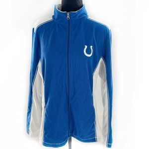 Majestic Indianapolis Colts Fleece Full Zip Jacket Blue & White, Size Large